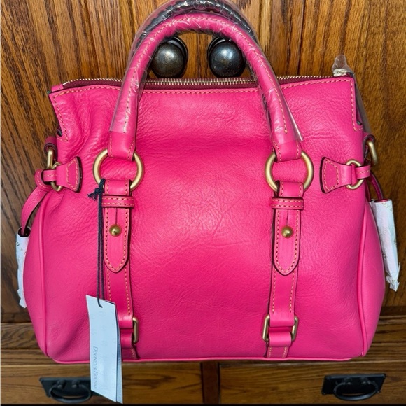 NWT Dooney & Bourke Florentine satchel in Fuchsia with strap - Picture 9 of 10